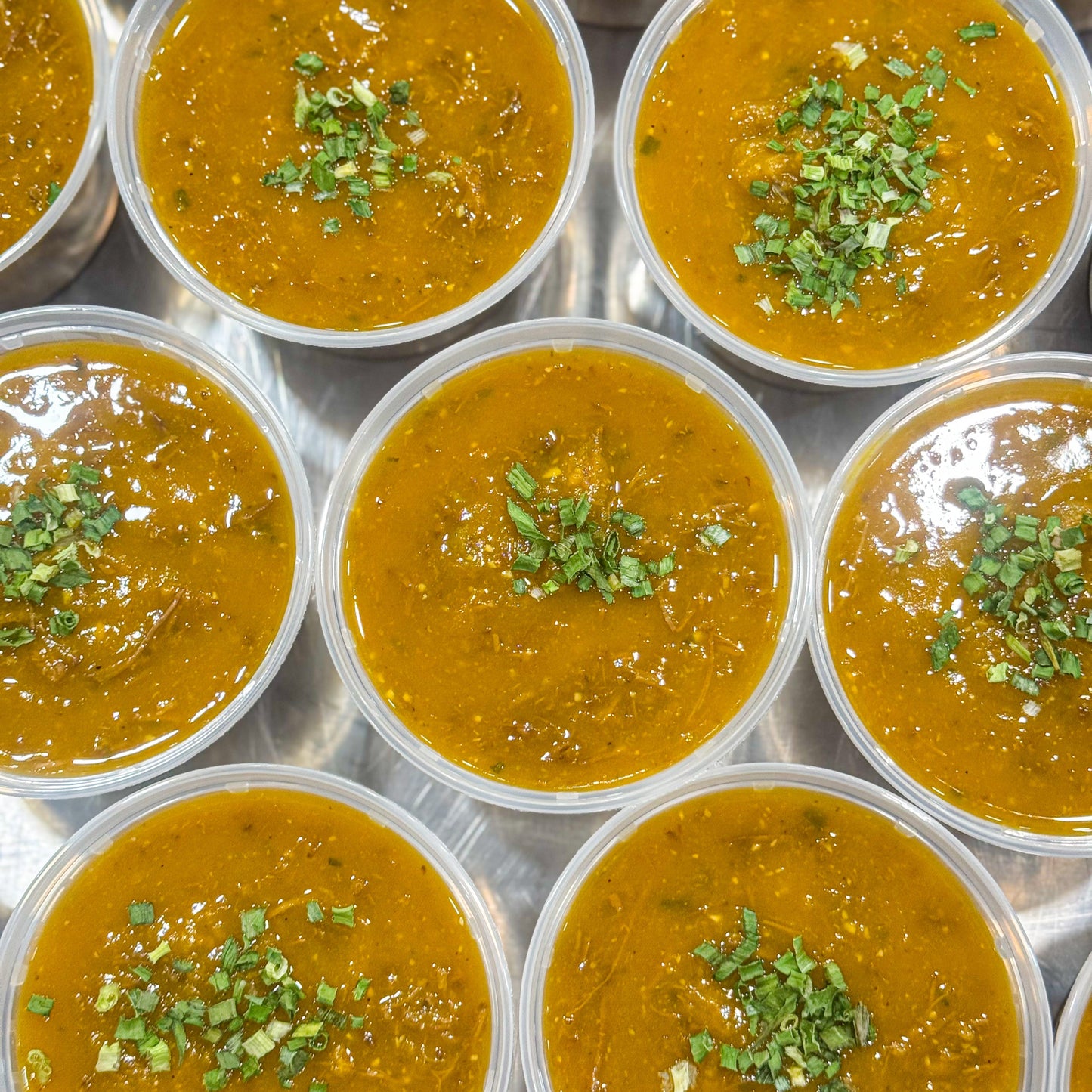 Caldo de Abobora com Carne Desfiada