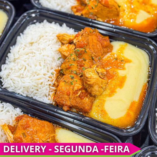 CASEIRO ECONÔMICO - Peito de frango ao molho, arroz branco, polenta molinha e feijão Carioca à parte