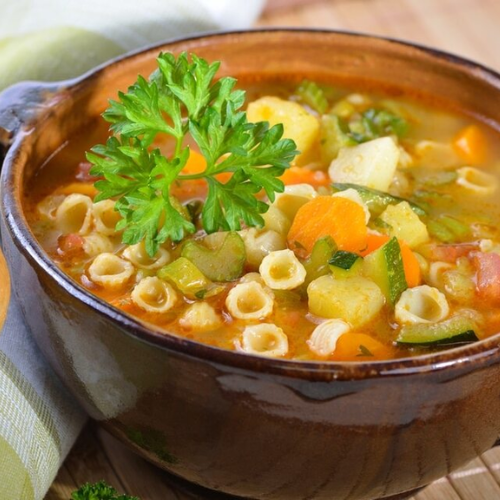 Grandma’s Soup with Ditalini Pasta, Vegetables and Ground Beef