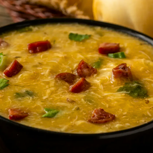 Bacon and Chicken Cream. Yuca, Bacon and Shredded Chicken