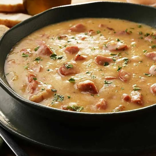 BEEF YUCA CREAM WITH SHREDDED MEAT AND CALABRESA SAUSAGE