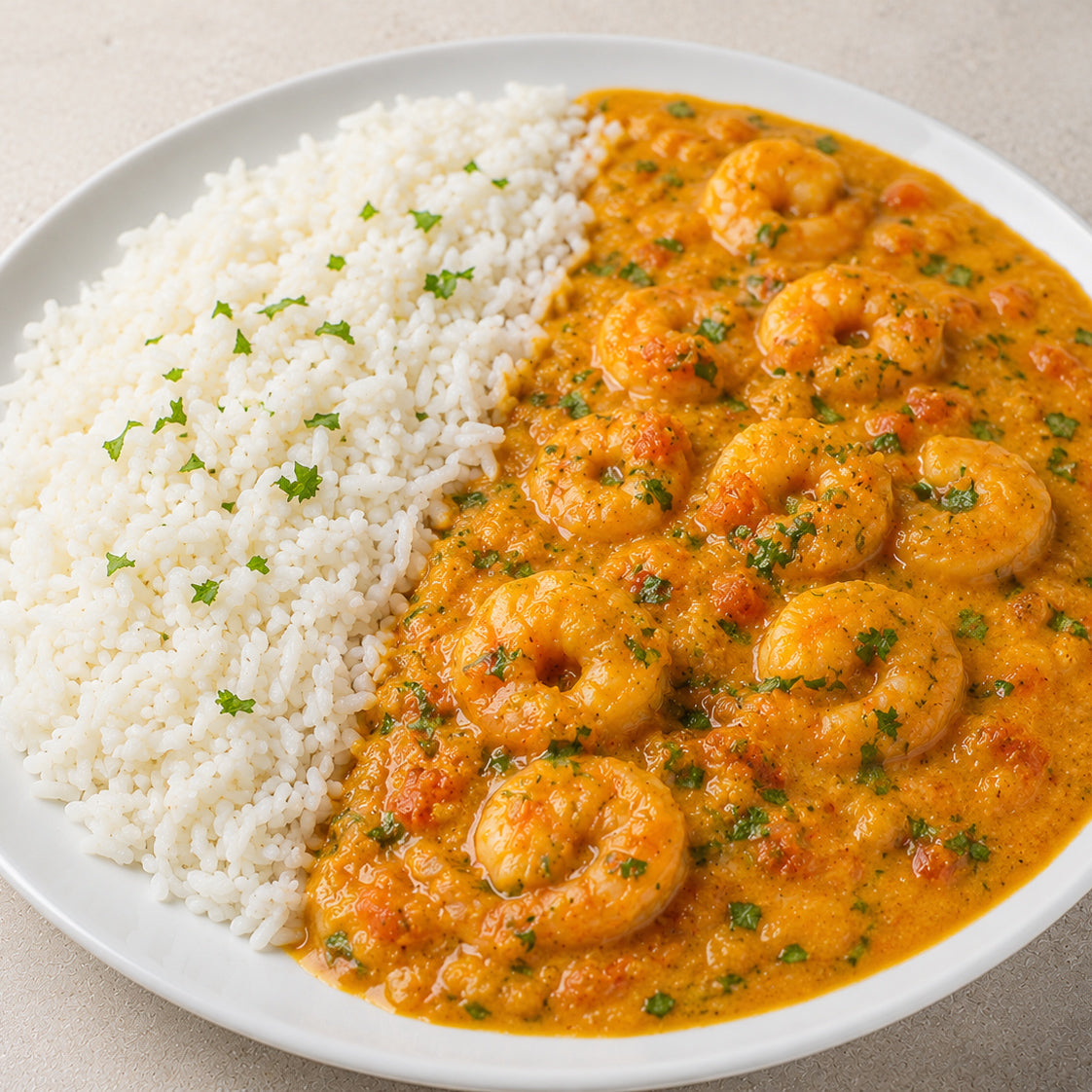 CASEIRO 550G- Bobo de camarão capixaba e arroz branco.